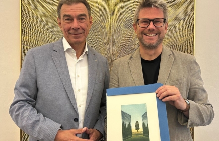 Präsident Manfred Weiss und Intendant Komödienspiele Porcia Florian Eisner
